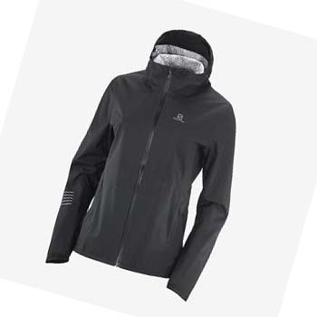 Salomon BONATTI WATERPROOF Kabát Női Fekete Kék | HU 3147NWY